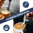 Espresso Machine 15 Bar, LCD Display Espresso Maker with Grinder, Milk Frother and PID Temperature Control, Professional Coffee Maker for Latte Cappuccino - 8.8 Oz Bean Hopper