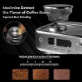 Espresso Machine with Grinder, Professional Coffee and Espresso Maker Combo, Stainless Steel Cafe Espresso Machine with Steam Wand Barista Kit for Cappuccino Latte