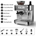 Espresso Machine with Grinder, Professional Coffee and Espresso Maker Combo, Stainless Steel Cafe Espresso Machine with Steam Wand Barista Kit for Cappuccino Latte