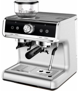 Espresso Machine with Integrated Grinder and Auto Milk Frother,20 Bar Espresso Maker with Seconds Heat Up,Steam Wand,Removable Water Tank,Home Cappuccinos and Lattes Coffee Machine