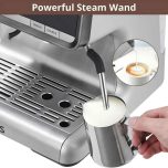 Espresso Machine with Integrated Grinder and Auto Milk Frother,20 Bar Espresso Maker with Seconds Heat Up,Steam Wand,Removable Water Tank,Home Cappuccinos and Lattes Coffee Machine