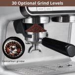 Espresso Machine with Integrated Grinder and Auto Milk Frother,20 Bar Espresso Maker with Seconds Heat Up,Steam Wand,Removable Water Tank,Home Cappuccinos and Lattes Coffee Machine