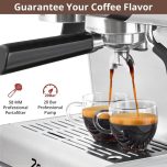 Espresso Machine with Integrated Grinder and Auto Milk Frother,20 Bar Espresso Maker with Seconds Heat Up,Steam Wand,Removable Water Tank,Home Cappuccinos and Lattes Coffee Machine