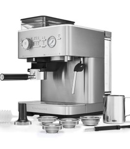 KitchenAid Semi-Automatic Espresso Machine with Burr Grinder | Brushed Stainless Steel