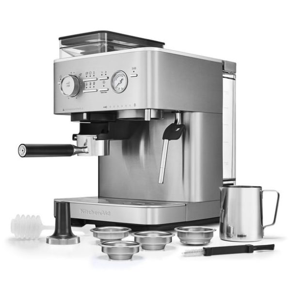 KitchenAid Semi-Automatic Espresso Machine with Burr Grinder | Brushed Stainless Steel