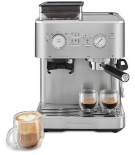 KitchenAid Semi-Automatic Espresso Machine with Burr Grinder | Brushed Stainless Steel