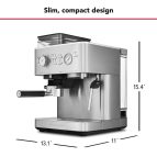 KitchenAid Semi-Automatic Espresso Machine with Burr Grinder | Brushed Stainless Steel