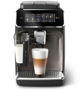 Philips 3300 Fully Automatic Espresso Machine with LatteGo Milk Frother, Black and Chrome