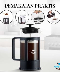 French Press Kopi Borosilikat Coffee Maker 3 Layer Filter Stainless 350ml-1L - Image 7