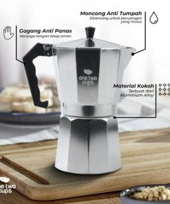 Moka Pot Espresso Coffee Maker Stovetop Aluminium - JF112 - Image 5
